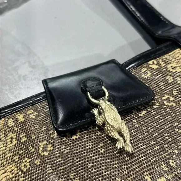 Barry Kiesselstein-Cord Varanus Lizard Exotic Leather Sophisticated Shoulder Bag - Picture 3 of 5